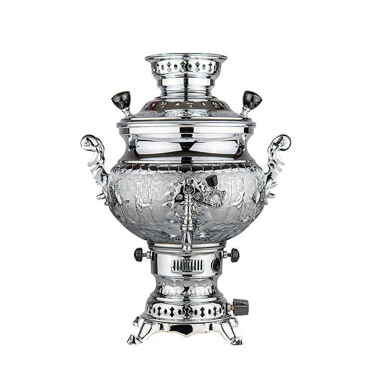 سماور گازی شاهکار مدل مهدیس قلمزده 6 لیتری