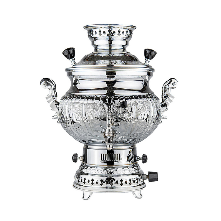 سماور گازی شاهکار مدل مهدیس قلمزده 6 لیتری (زیرکابینتی )