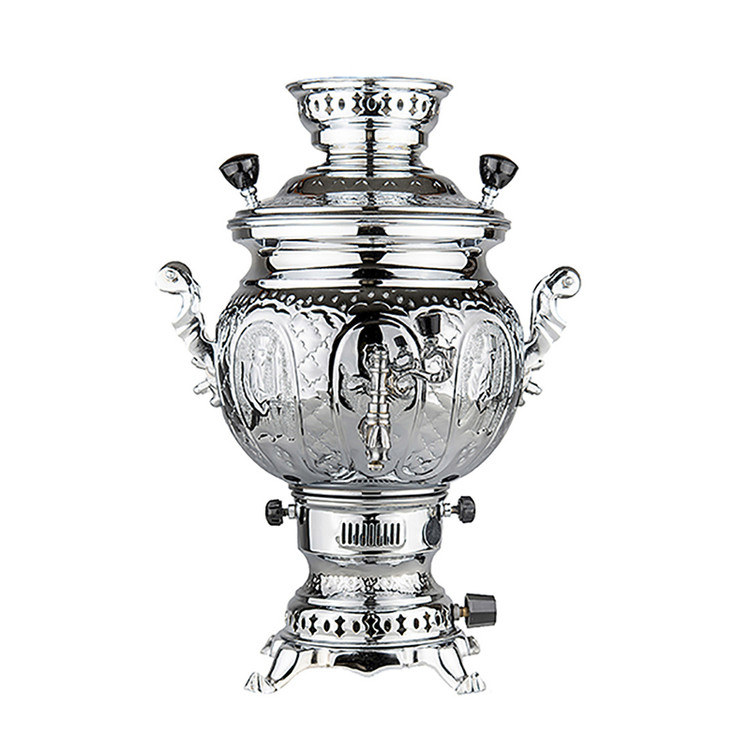 سماور گازی شاهکار مدل کره ای قلمزده 7 لیتری