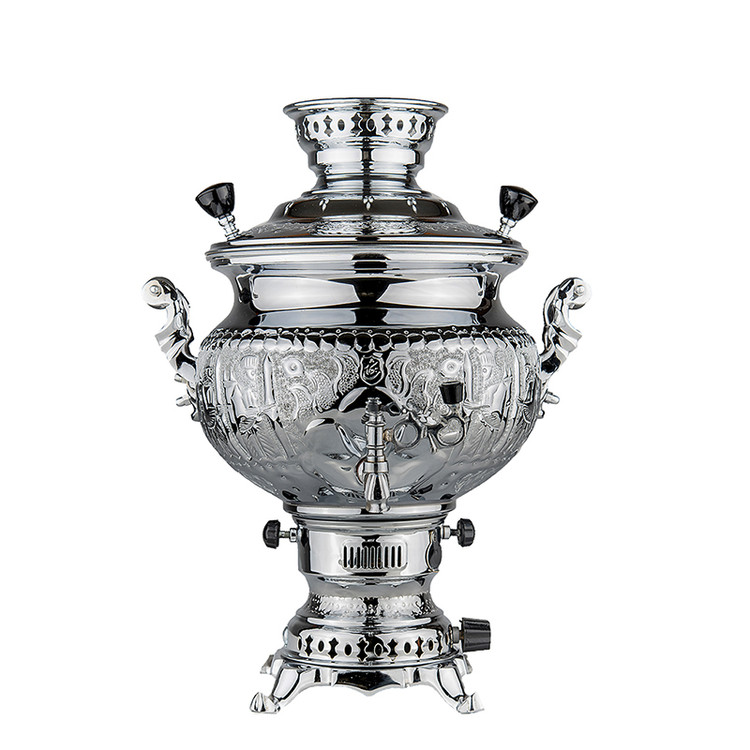 سماور گازی شاهکار مدل مهدیس قلمزده 8 لیتری