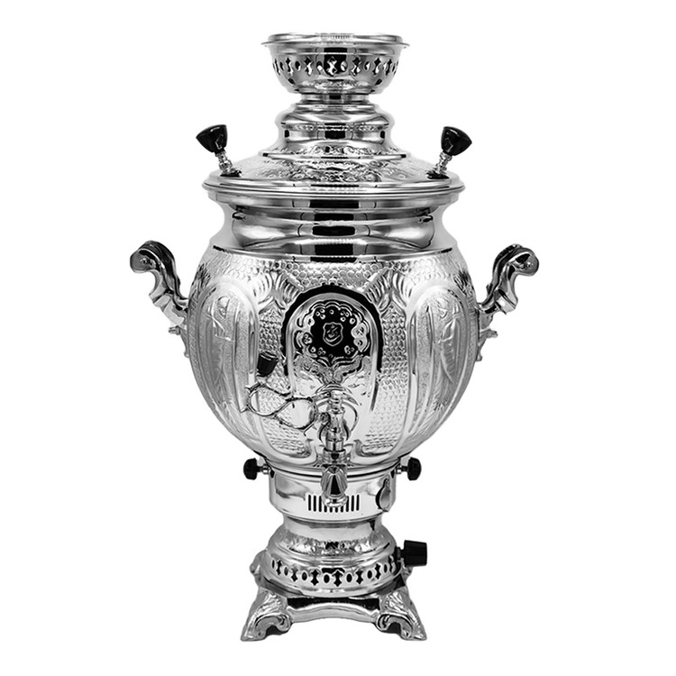 سماور گازی شاهکار مدل آوا قلمزده سرباز 12 لیتری