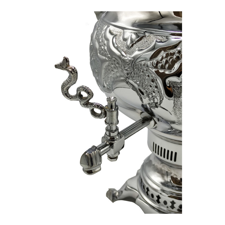 سماور گازی شاهکار مدل مهدیس قلمزده گل ومرغ 6 لیتری