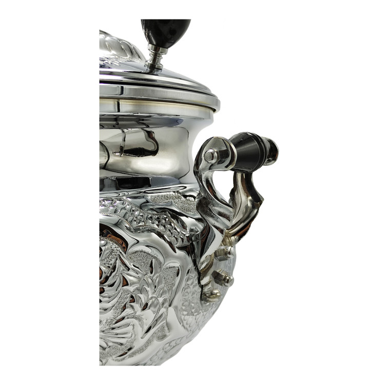 سماور گازی شاهکار مدل مهدیس قلمزده گل و مزغ 8 لیتری