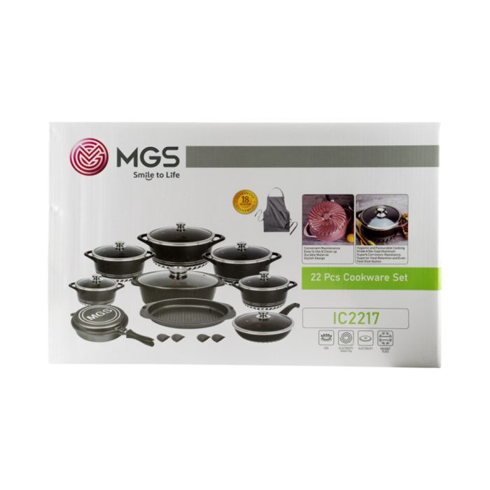 سرویس قابلمه برند ام جی اس 22 پارچه گرانیت طرح ایتالیا