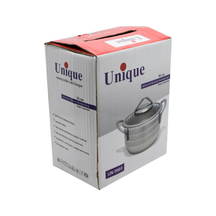 قابلمه استیل برند یونیک کد 9903 سایز 16