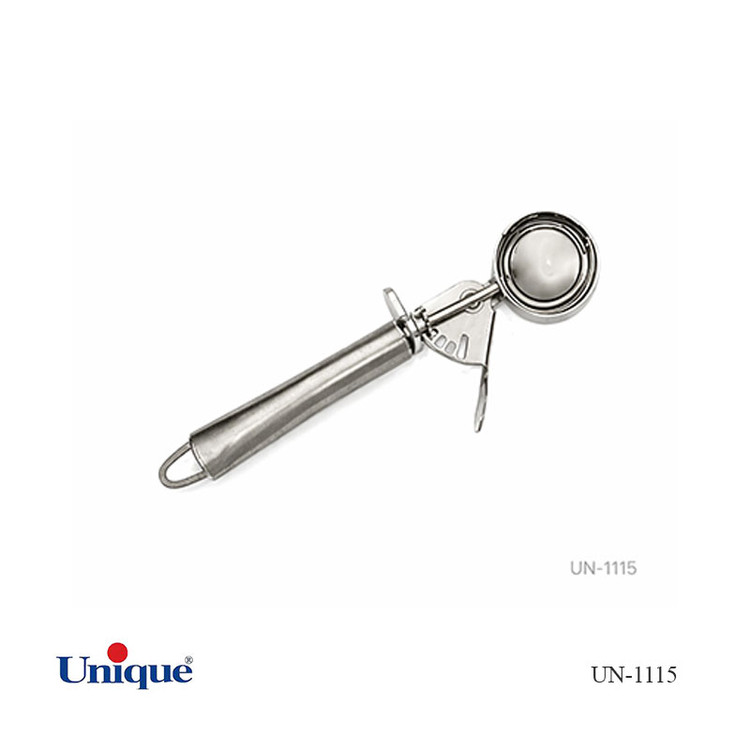 خرید اسکوپ بستنی یونیک مدل UN-1115 با کیفیت ساخت بالا، طراحی ارگونومیک و مناسب برای سرو انواع بستنی، ژلاتو و دسر. ارسال سریع و قیمت مناسب. پارسیکالا