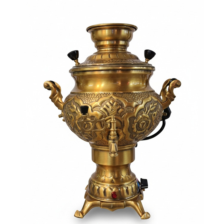 سماور برقی شاهکار مدل مهدیس قلمزده آنتیک 6 لیتری