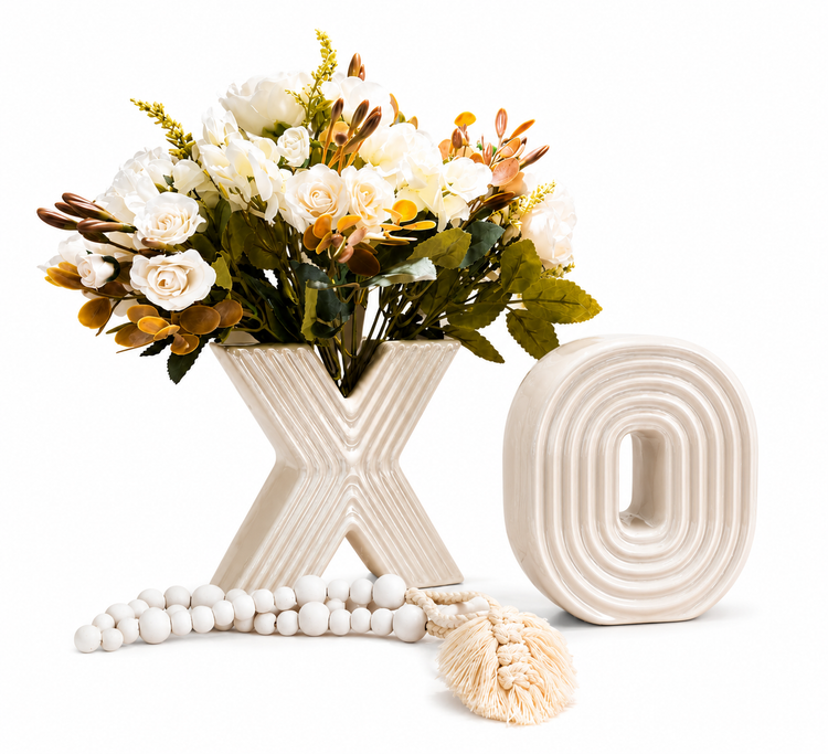 ست دکوراتیو XO سرامیکی با گل آرایی لوکس
