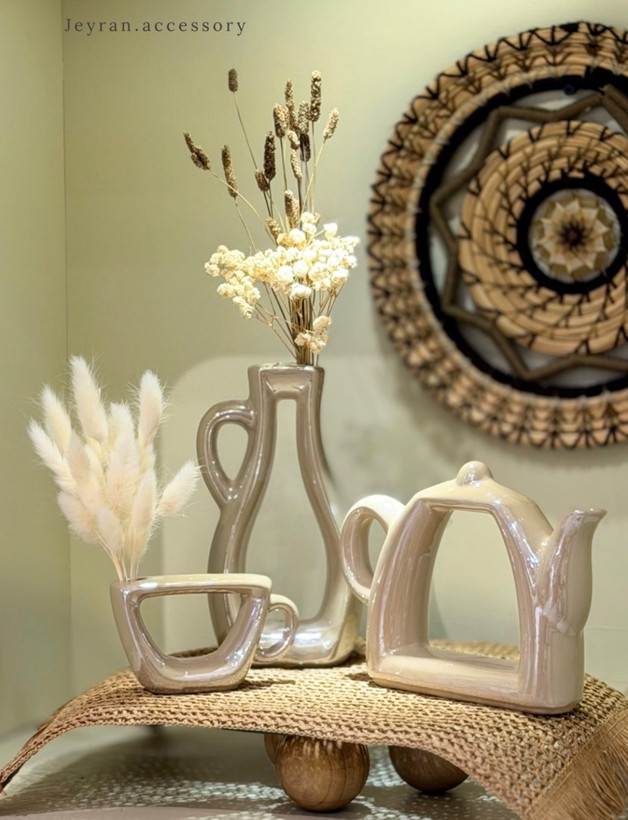 ست گلدان سرامیکی مینیمال آرت