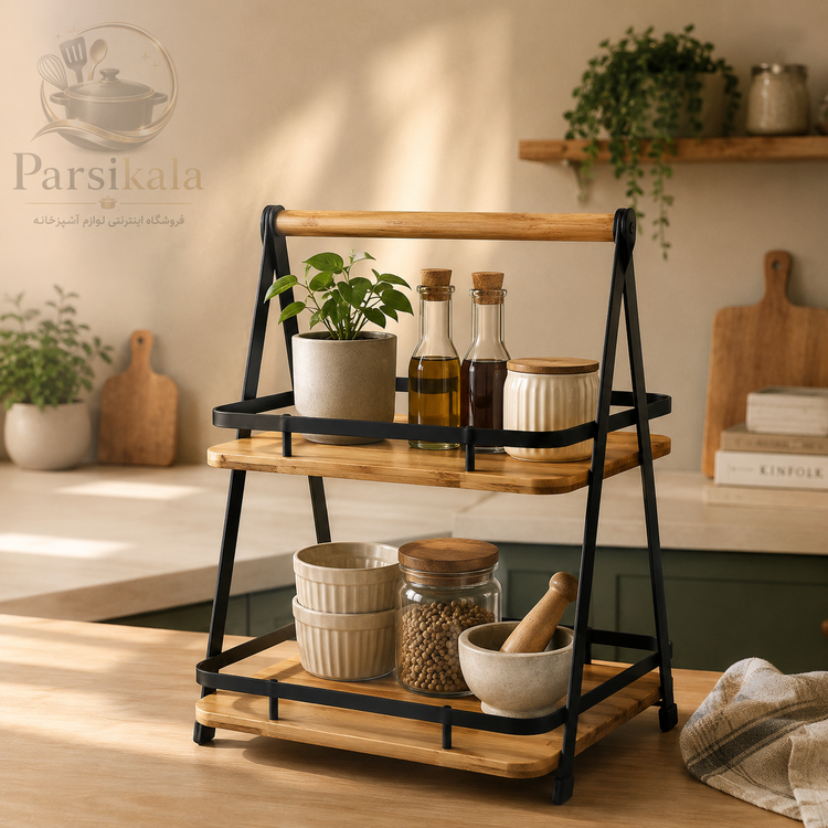 استند چوبی دو طبقه برند یونیک 2925
