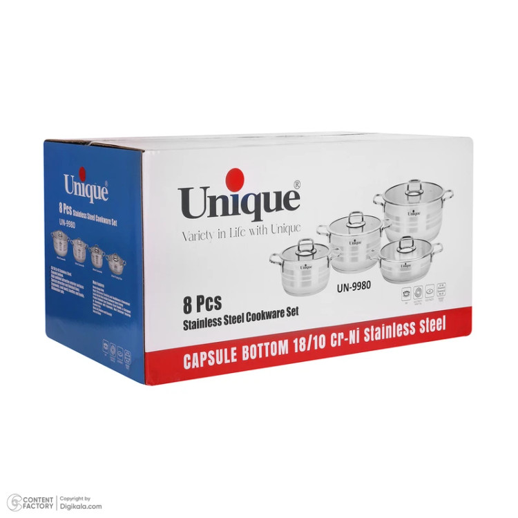 سرویس قابلمه استیل برند یونیک Unique مدل ۹۹۸۰