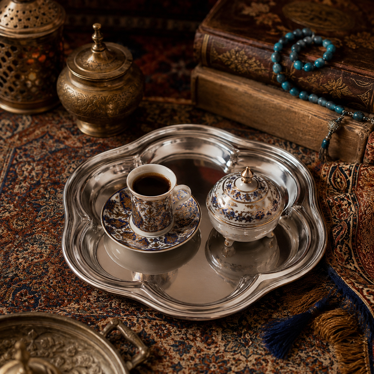 سینی شش قل ساده کوچک ۲۳ سانتیمتری | خرید سینی پذیرایی باکیفیت