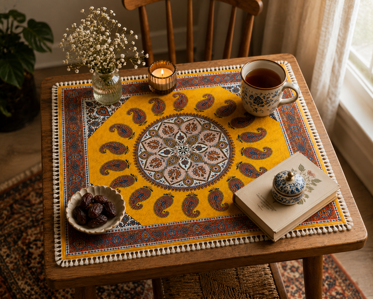 خرید سفره قلمکار سنتی اصفهان نخ پنبه خالص کد 702 | کیفیت صادراتی