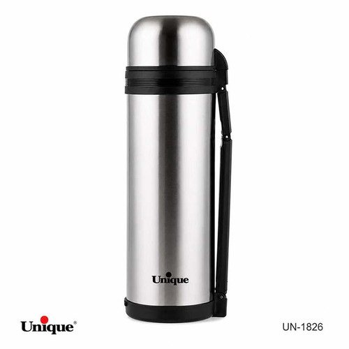 فلاسک استیل یونیک Unique بدون شیشه 1/5 لیتری مدل UN-1826 | دوجداره با عایق حرارتی
