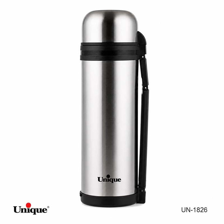 فلاسک استیل یونیک Unique بدون شیشه 1/5 لیتری مدل UN-1826 | دوجداره با عایق حرارتی