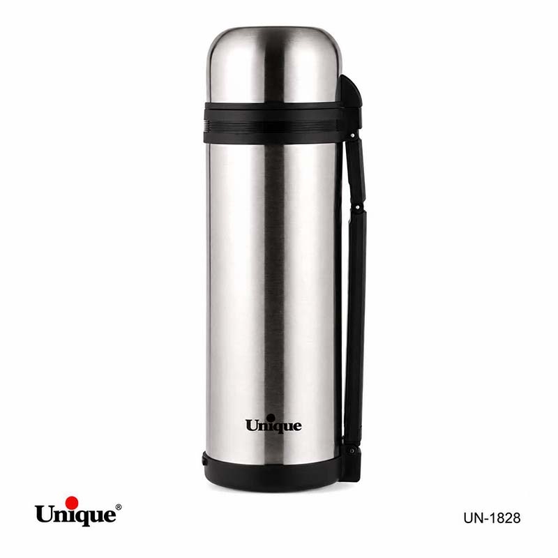 فلاسک استیل یونیک Unique بدون شیشه 1/۸ لیتری مدل UN-۱۸۲۸ | دوجداره با عایق حرارتی