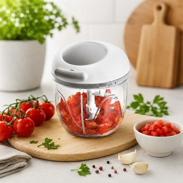 خردکن دستی یونیک Unique مدل هلالی UN-3091 ظرفیت 1 لیتر | خردکن طنابی 3 تیغه