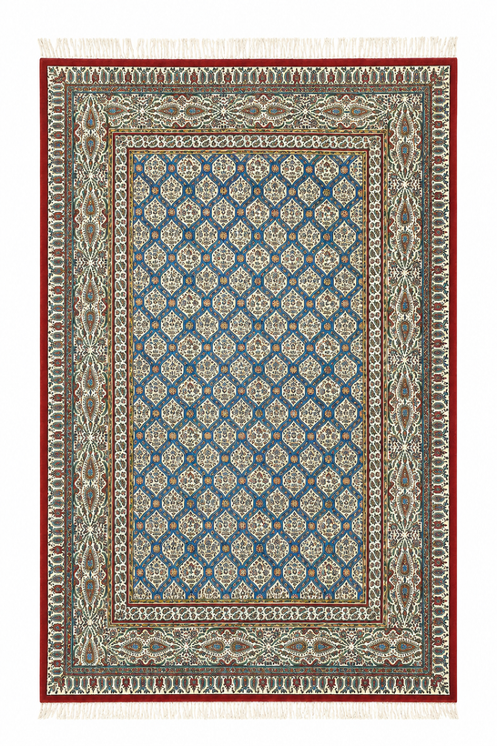سفره قلمکار سنتی اصفهان نخ پنبه صادراتی کد 809 (گرم بالا)| رنگ طبیعی و چاپ دستی
