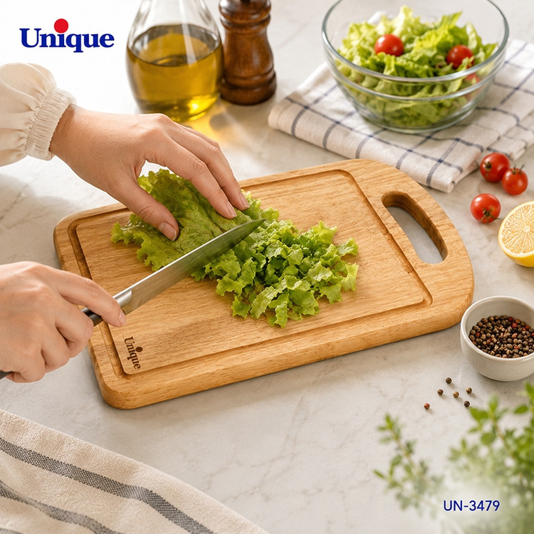 تخته گوشت چوبی یونیک مدل UN-3479 سایز بزرگ | تخته برش چوبی دستهدار
